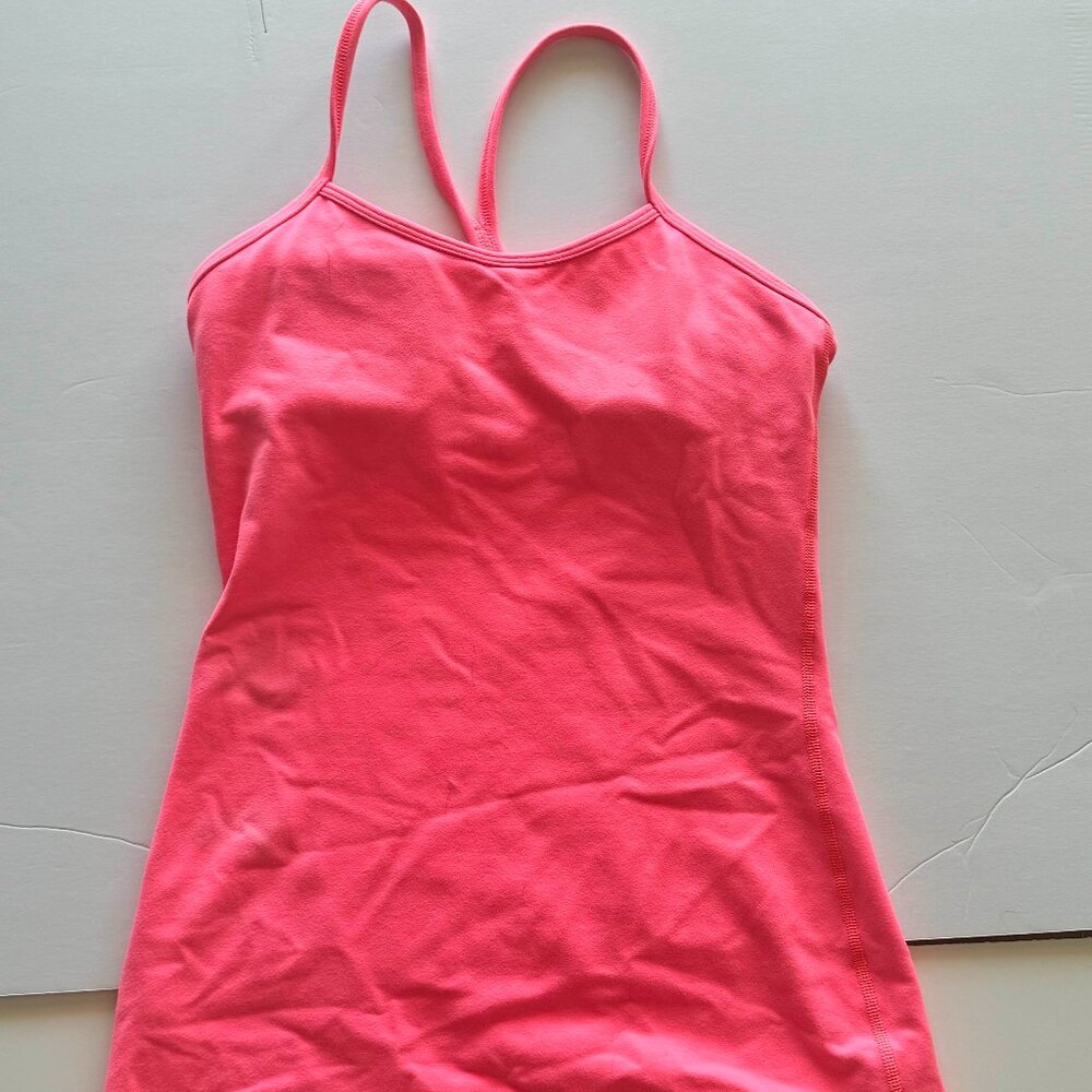 Lululemon Bright Pink Racer Back Tank with Shelf Bra